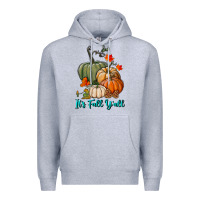 Heather Grey Happy Fall Y'all Pumpkins Premium Hoodie - RanaPortraitStore
