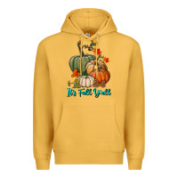 Mustard Happy Fall Y'all Pumpkins Premium Hoodie - RanaPortraitStore