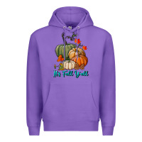Purple Happy Fall Y'all Pumpkins Premium Hoodie - RanaPortraitStore