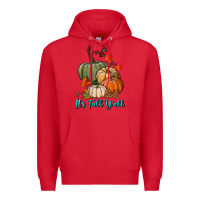 Red Happy Fall Y'all Pumpkins Premium Hoodie - RanaPortraitStore