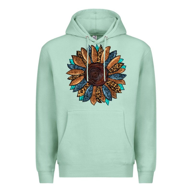 Fall Tooled Leather Sunflower Premium Hoodie by RanaPortraitStore | Teevron