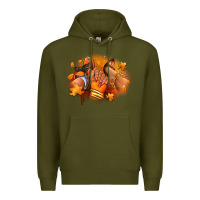 Army Green Fall sneaker and heel afro woman Premium Hoodie - RanaPortraitStore
