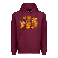 Burgundy Fall sneaker and heel afro woman Premium Hoodie - RanaPortraitStore