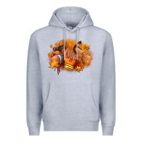 Heather Grey Fall sneaker and heel afro woman Premium Hoodie - RanaPortraitStore
