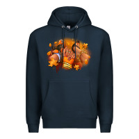 Navy Fall sneaker and heel afro woman Premium Hoodie - RanaPortraitStore