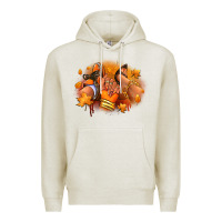 Oatmeal Heather Fall sneaker and heel afro woman Premium Hoodie - RanaPortraitStore