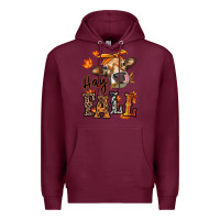 Burgundy Hay Fall heifer Premium Hoodie - RanaPortraitStore