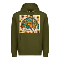 Army Green Happy Fall y'all Premium Hoodie - RanaPortraitStore