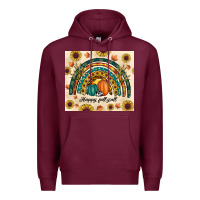Burgundy Happy Fall y'all Premium Hoodie - RanaPortraitStore