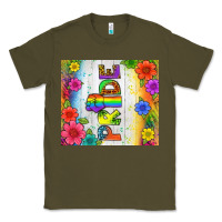 Army Green LGBTQ+ Pride With Flower Tumbler Classic Tee - BundleAndBundleShop