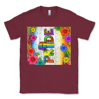 Burgundy LGBTQ+ Pride With Flower Tumbler Classic Tee - BundleAndBundleShop