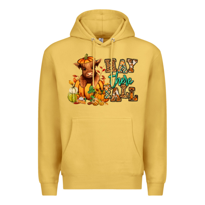 Hay There Fall Pumpkin Heifer Premium Hoodie by RanaPortraitStore | Teevron