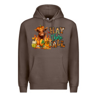 Coffee Hay there Fall pumpkin heifer Premium Hoodie - RanaPortraitStore