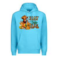 Ocean Blue Hay there Fall pumpkin heifer Premium Hoodie - RanaPortraitStore