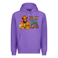 Purple Hay there Fall pumpkin heifer Premium Hoodie - RanaPortraitStore