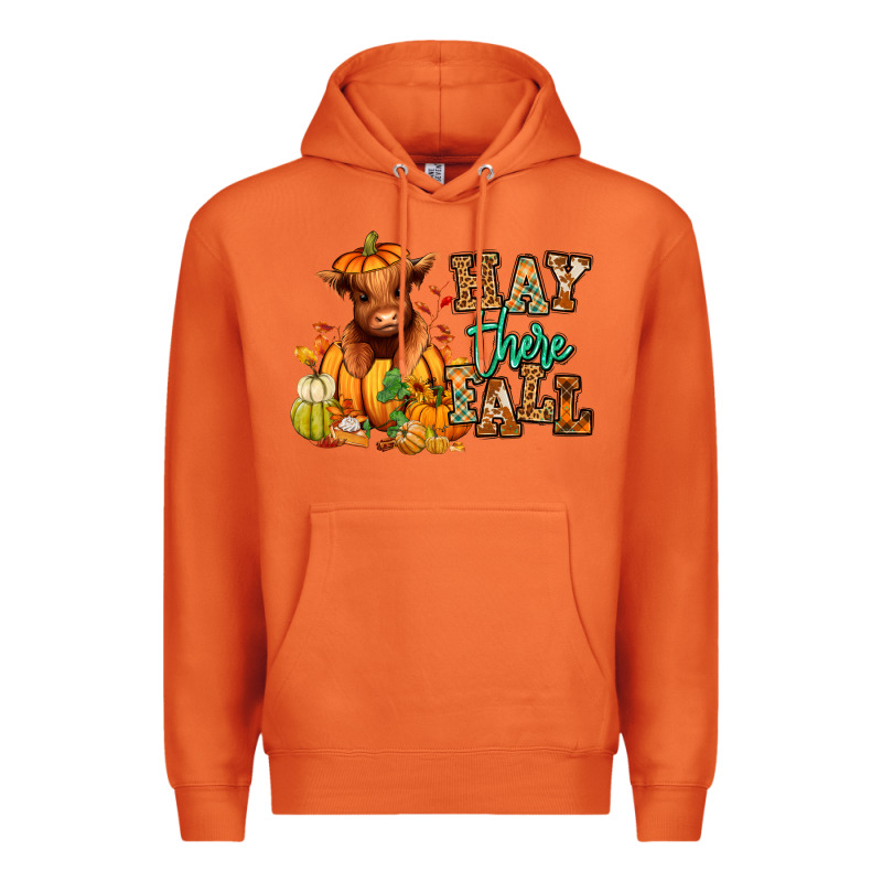 Hay There Fall Pumpkin Heifer Premium Hoodie by RanaPortraitStore | Teevron