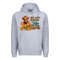 Heather Grey Hay there Fall pumpkin heifer Premium Hoodie - RanaPortraitStore