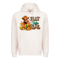 Pale Pink Hay there Fall pumpkin heifer Premium Hoodie - RanaPortraitStore