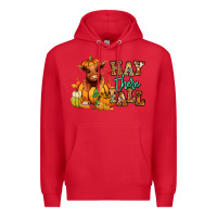 Red Hay there Fall pumpkin heifer Premium Hoodie - RanaPortraitStore