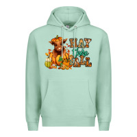 Seafoam Hay there Fall pumpkin heifer Premium Hoodie - RanaPortraitStore