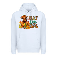 White Hay there Fall pumpkin heifer Premium Hoodie - RanaPortraitStore