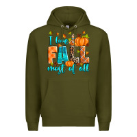 Army Green I love Fall most of all Premium Hoodie - RanaPortraitStore