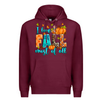 Burgundy I love Fall most of all Premium Hoodie - RanaPortraitStore