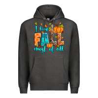 Charcoal Heather I love Fall most of all Premium Hoodie - RanaPortraitStore