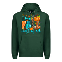 Sports Green I love Fall most of all Premium Hoodie - RanaPortraitStore
