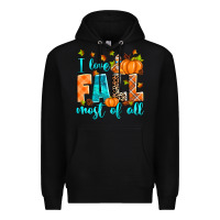 Black I love Fall most of all Premium Hoodie - RanaPortraitStore