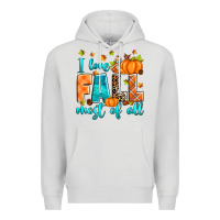 Dove Grey I love Fall most of all Premium Hoodie - RanaPortraitStore