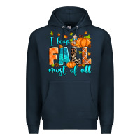 Navy I love Fall most of all Premium Hoodie - RanaPortraitStore