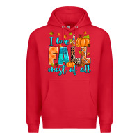 Red I love Fall most of all Premium Hoodie - RanaPortraitStore