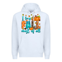 White I love Fall most of all Premium Hoodie - RanaPortraitStore