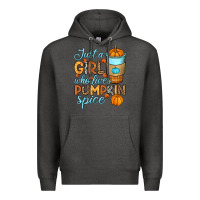 Charcoal Heather Just a girl who loves pumpkin spice Premium Hoodie - RanaPortraitStore