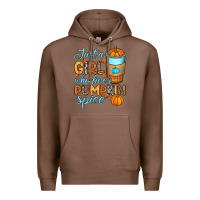Chestnut Just a girl who loves pumpkin spice Premium Hoodie - RanaPortraitStore