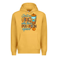 Mustard Just a girl who loves pumpkin spice Premium Hoodie - RanaPortraitStore