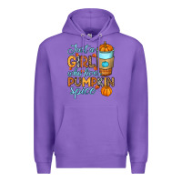 Purple Just a girl who loves pumpkin spice Premium Hoodie - RanaPortraitStore