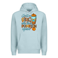 Blue Mist Just a girl who loves pumpkin spice Premium Hoodie - RanaPortraitStore
