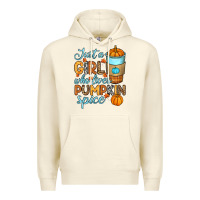 Sandshell Just a girl who loves pumpkin spice Premium Hoodie - RanaPortraitStore