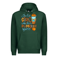 Sports Green Just a girl who loves pumpkin spice Premium Hoodie - RanaPortraitStore