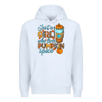 White Just a girl who loves pumpkin spice Premium Hoodie - RanaPortraitStore