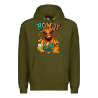 Army Green Hay there Fall pumpkin heifer Premium Hoodie - RanaPortraitStore