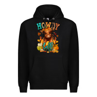 Black Hay there Fall pumpkin heifer Premium Hoodie - RanaPortraitStore