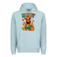 Blue Mist Hay there Fall pumpkin heifer Premium Hoodie - RanaPortraitStore