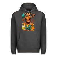 Charcoal Heather Hay there Fall pumpkin heifer Premium Hoodie - RanaPortraitStore