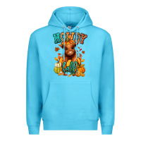 Ocean Blue Hay there Fall pumpkin heifer Premium Hoodie - RanaPortraitStore