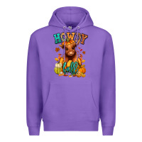 Purple Hay there Fall pumpkin heifer Premium Hoodie - RanaPortraitStore