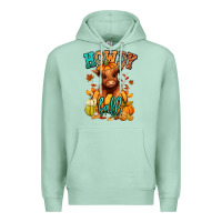Seafoam Hay there Fall pumpkin heifer Premium Hoodie - RanaPortraitStore