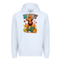 White Hay there Fall pumpkin heifer Premium Hoodie - RanaPortraitStore